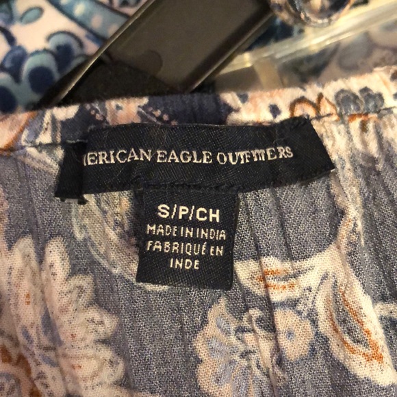 American Eagle Blue Boho Printed Dress - Picture 6 of 7